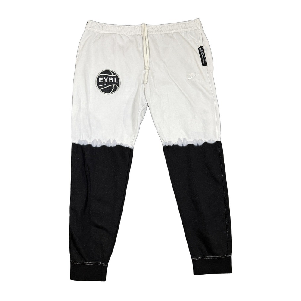 Nike EYBL Elite Youth Basketball League Joggers White Black Tall XL